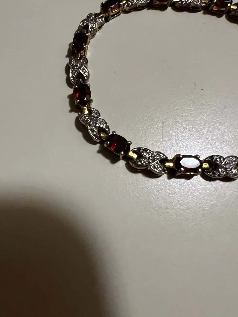 Sterling Silver Garnet Tennis Bracelet